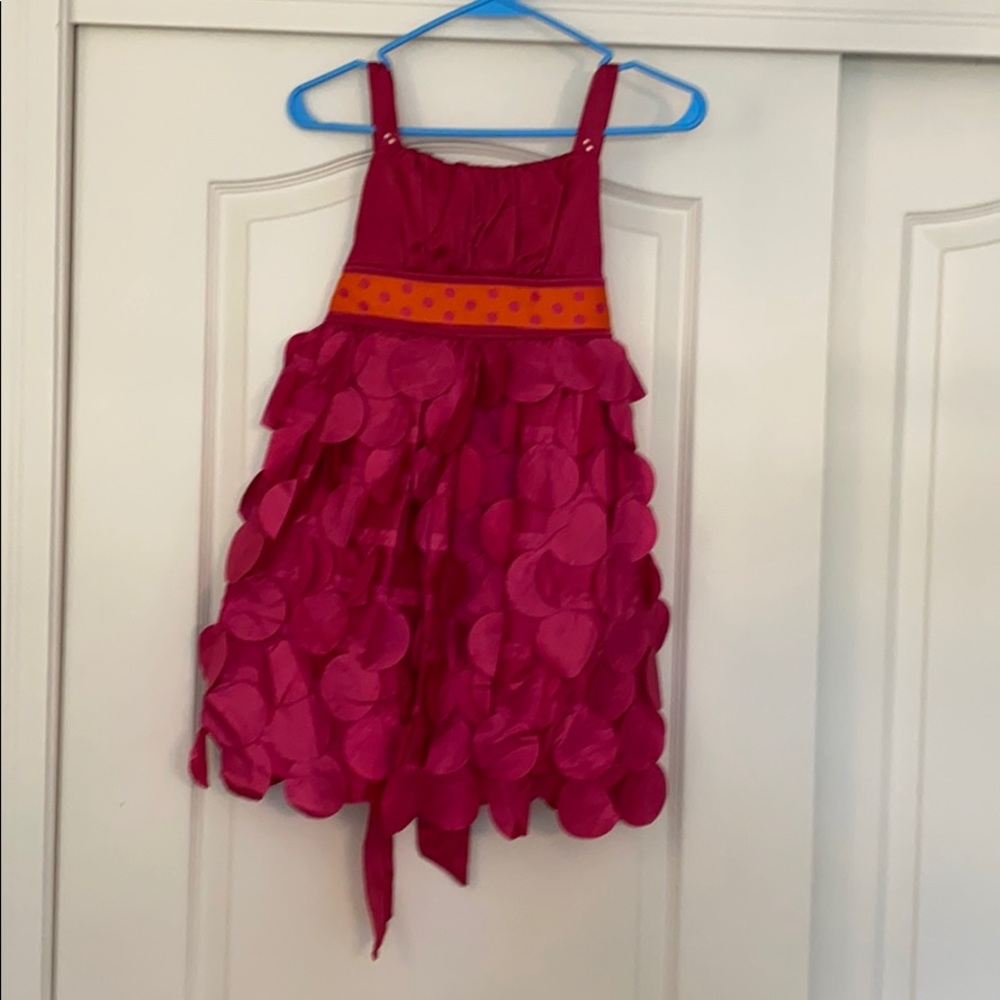 pink girls dot dress size 12